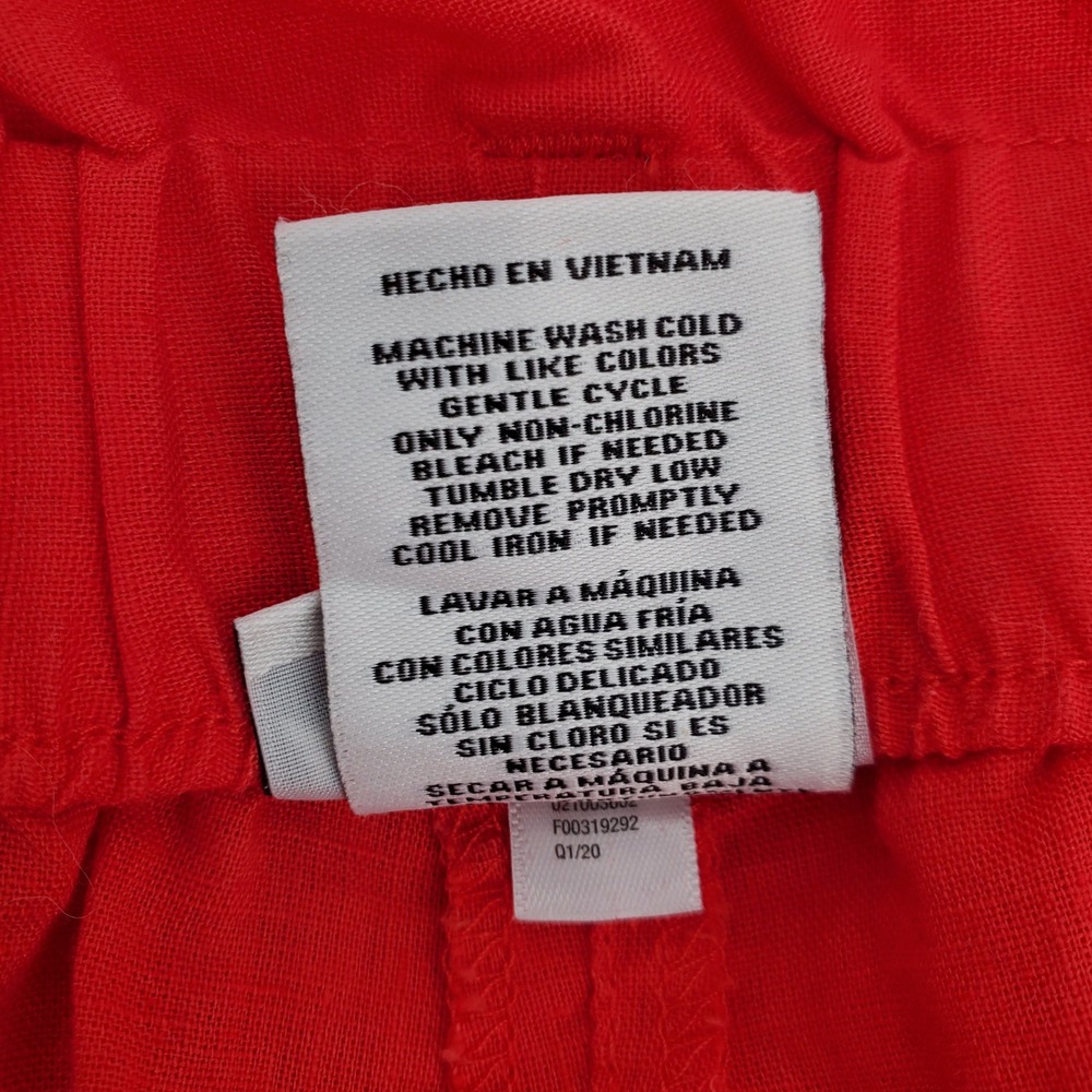 Ava & Viv Womens Plus Size 1X Red Linen Cotton Blend Paperbag Waist Shorts New - Picture 5 of 9
